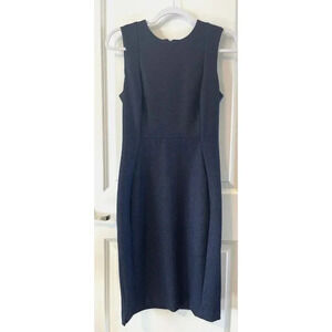 Calvin Klein classic scuba stretch knit sheath midi dress navy office Size 6
